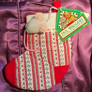 Tail Waggers Kitty Cat Stocking w Mouse Small Pet Christmas Dakin Vintage NEW